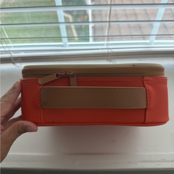 Bright Orange Makeup Organizer with Mirror - Picture 3 of 5
